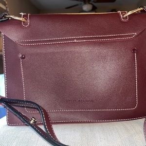Melie Bianco Madison Vegan Leather Convertble Shoulder Bag, Burgundy